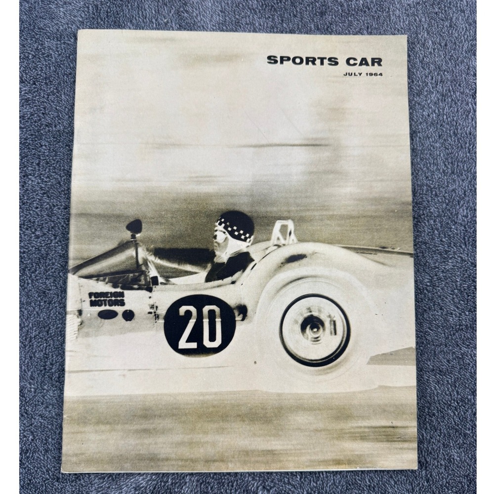 RARE Vintage July 1964 Sports Car Magazine Triumph Spitfire Goodyear Racing News